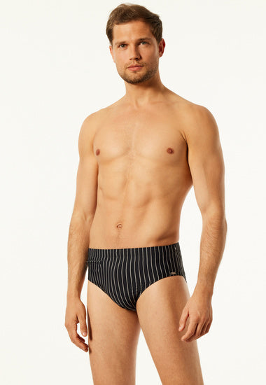Schiesser Herren Badehose Slip Komfort schwarz 172774-000
