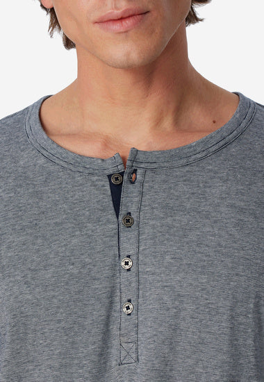 Schiesser Herren Schlafanzug lang blau 159630-800