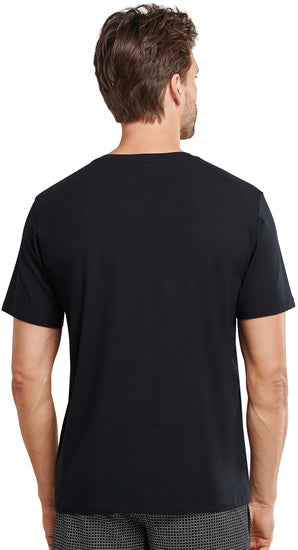 Schiesser Herren T-shirt V-Ausschnitt schwarz 163843-000