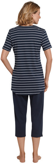 Schiesser Damen Anzug 3/4 lang, 1/2 Arm nachtblau 161067-804