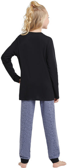Schiesser Schüler Mädchen Schlafanzug lang schwarz 173856-000