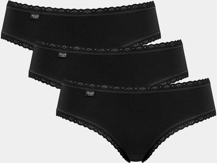 Sloggi 24/7 Cotton Lace Hipster 3er Pack black