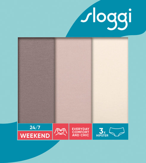 Sloggi 24/7 Weekend Hipster 3er Pack skin - dark combination