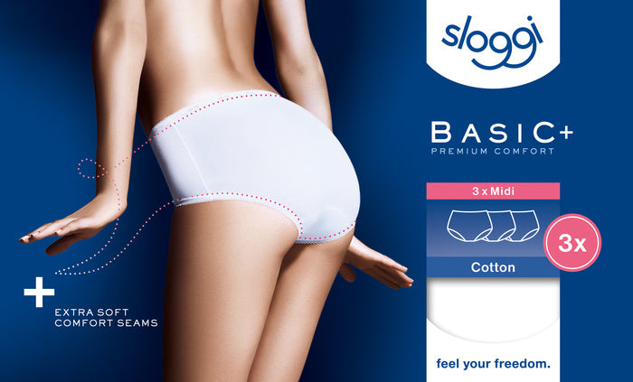 Sloggi Basic+ Midi 3er Pack white