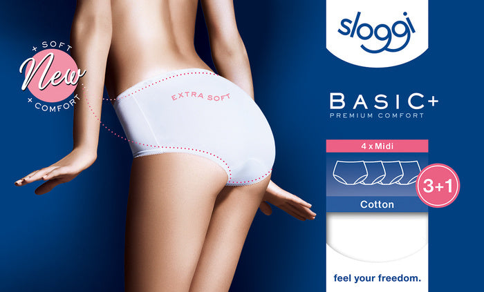 Sloggi Basic+ Midi 4er Pack white
