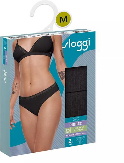 Sloggi GO Ribbed H Tai 2er Pack schwarz