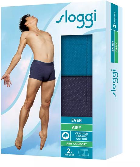 Sloggi men EVER Airy Hipster 2er Pack blau