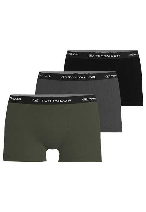 TOM TAILOR Hip Pants 3er Pack grün-dunkel-melange