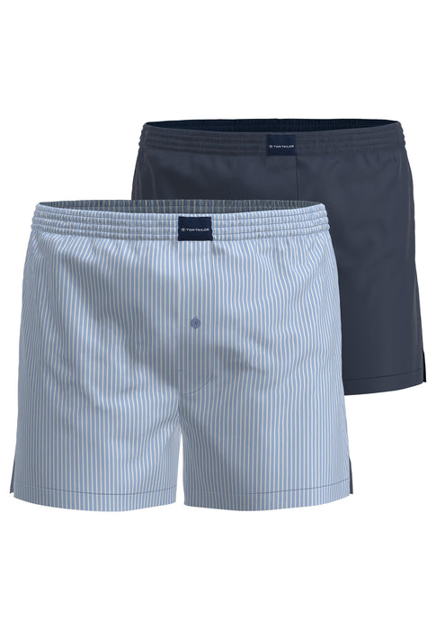 TOM TAILOR Web-Shorts 2er Pack blau-hell-Streifen