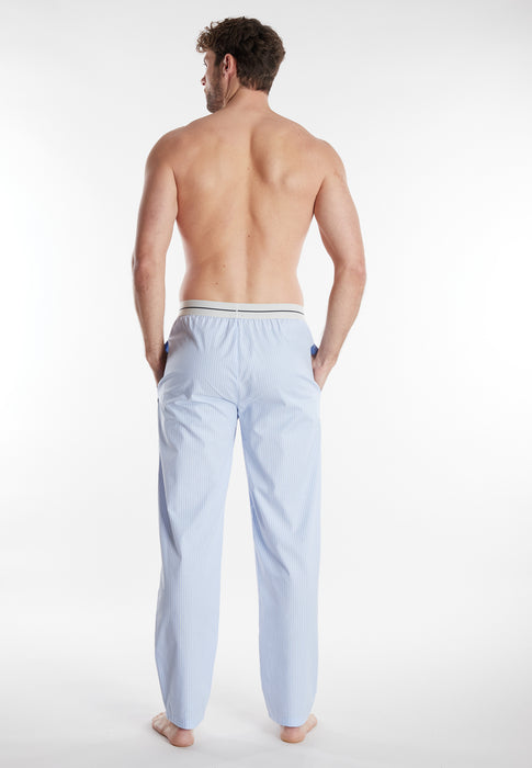 TOM TAILOR Pyjama Hose, lang blau-hell-Streifen
