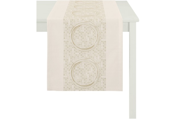 APELT Tischläufer Loft Style, beige 48 cm x 140 cm, Kreismuster