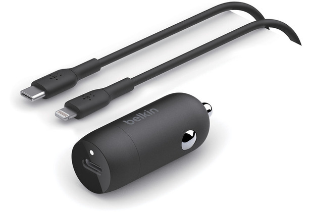 Belkin 30W USB-C Kfz-Ladegerät incl. Lightning, 1m, schwarz