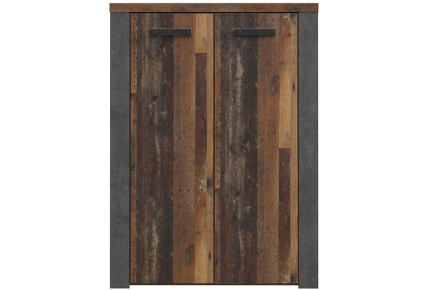 Betonoptik Old (U41) Forte Wood Dunkelgrau Schuhschrank - (2T) / Vintage (H51)