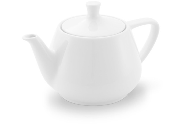 Teekanne,Kaffekanne mit Stövchen aus Porzellan 2tlg.Weiß mit Grun Stovchen 1L 