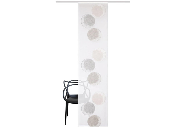 Home Wohnideen REMONA Schiebevorhang aus Effektvoile mit Scherli stein  245x60 cm