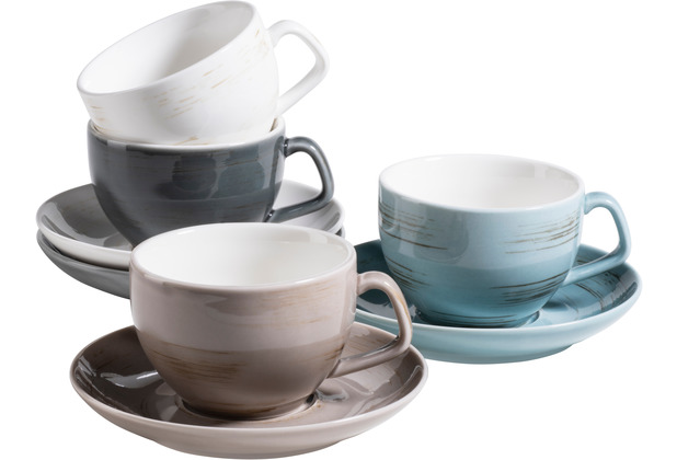 Blau Tasse und Untertasse Kaffeebecher-Set mit Teller und Löffel 