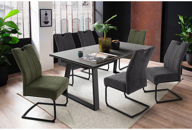 MCA furniture AMERY Schwingstuhl mit Griffloch, 2er Set, olive | Stühle