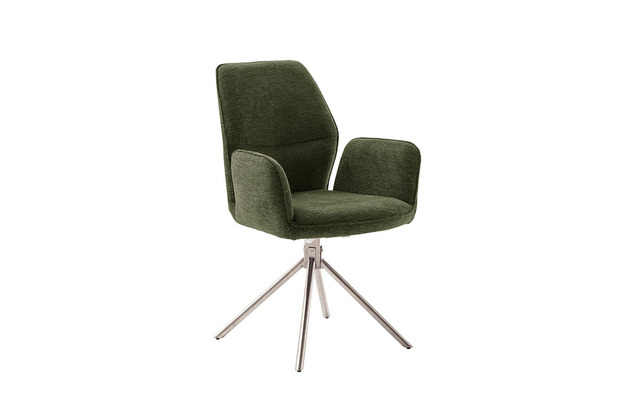 MCA furniture GREYTON 4 Fuß Stuhl mit Armlehnen, 2er Set, olive
