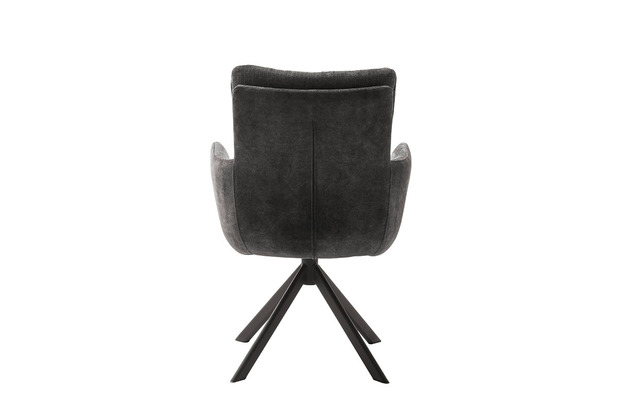 MCA furniture MALIA 4 Fuß Stuhl mit Armlehnen, 2er Set, anthrazit