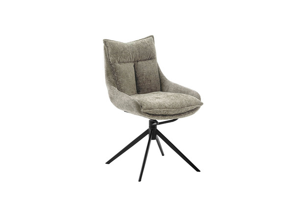 MCA matt furniture Set schwarz lackiert, PARKER Metallgestell 2er cappuccino