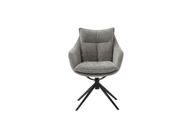 MCA furniture PARKER Metallgestell schwarz matt lackiert mit Armlehne, 2er  Set anthrazit