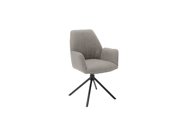 MCA furniture PEMBA 4 Fuß Stuhl mit Armlehnen, 2er Set, cappuccino