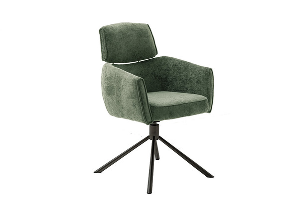 MCA furniture QUEBEC Gestell schwarz matt lackiert, 2er Set olive | Stühle