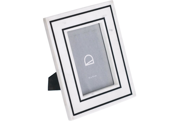 Nosh Vittoria Bilderrahmen aus schwarzem und weißem Marmor 23 x 18 cm