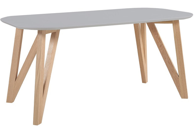 Sie können bis zu sparen SalesFever Esstisch cm geformte matt Skandinavian Design oval grau Eiche, lackiert, Tischplatte, 200x90x76