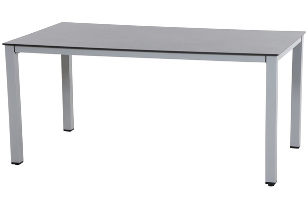 Siena Garden Sola Dining Tisch 160x90 cm, silber Gestell Aluminium silber,  Tischplatte HPL dark stone | Tische